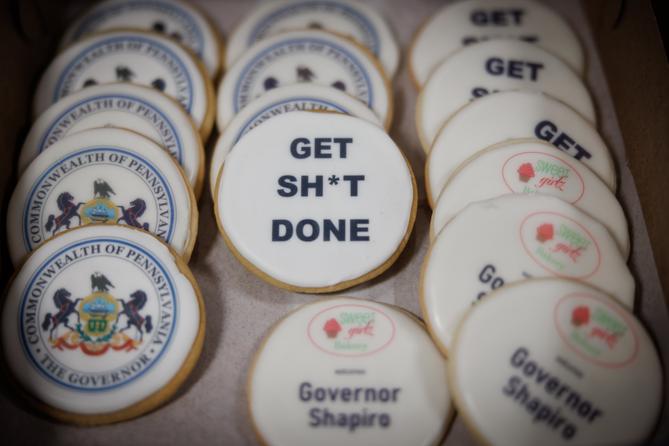 Cookies branded by Gov. Josh Shapiro.