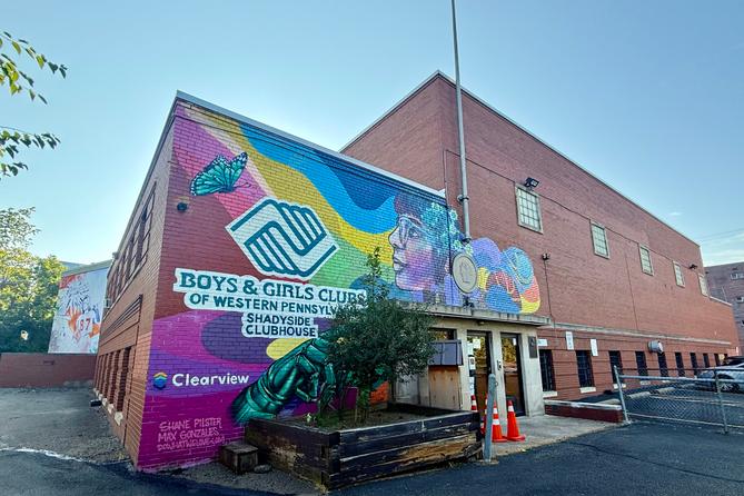 Outside the Boys and Girls Club of Western Pennsylvania in Shadyside, Allegheny County.