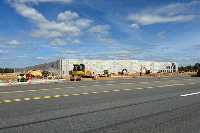 A warehouse under construction at Route 222 and Evans Road in Berks County, PA. A warehouse under construction at Route 222 and Evans Road in Berks County, PA.