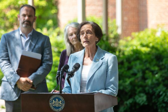 Pennsylvania Department of Human Services Secretary Val Arkoosh speaks at an event about Medicaid funding. Pennsylvania Department of Human Services Secretary Val Arkoosh speaks at an event about Medicaid funding.