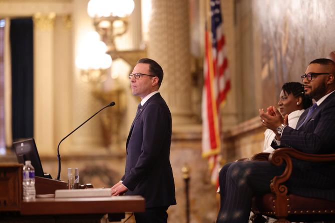 Gov. Josh Shapiro unveils his 2026 budget address in the Pennsylvania Capitol. Gov. Josh Shapiro unveils his 2026 budget address in the Pennsylvania Capitol.