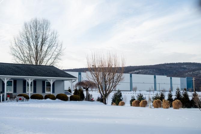 A view of an Upper Bern Township warehouse that ICE purchased for a detention center.