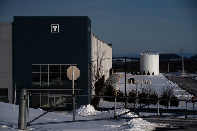 A warehouse in Upper Bern Township, Berks County, that ICE plans to use as a processing facility.