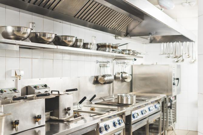 A stock image of a restaurant kitchen.