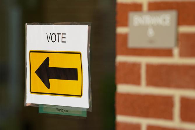 A voting sign is shown in Quakertown, Bucks County, Pennsylvania during the May 19, 2026 primary election. A voting sign is shown in Quakertown, Bucks County, Pennsylvania during the May 19, 2026 primary election.