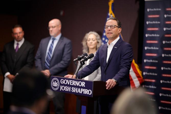 Governor Josh Shapiro talks about PA’s two measles deaths alongside admin officials.