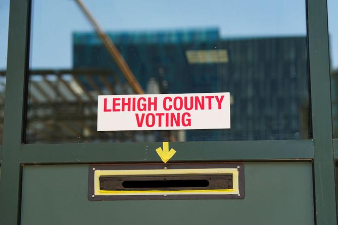 The dropbox for ballots is shown May 19, 2026, at Lehigh County Government Center In Allentown, Lehigh County, Pennsylvania.