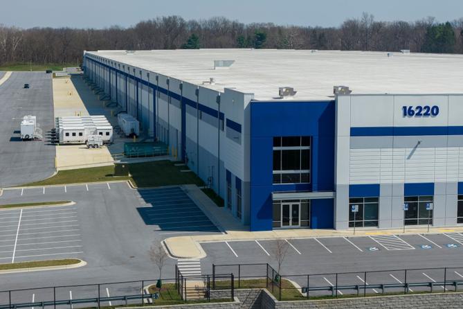Trailers outside a proposed ICE detention center in a small community in western Maryland. Trailers outside a proposed ICE detention center in a small community in western Maryland.