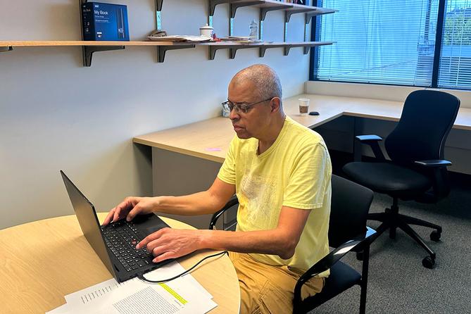 Dr. Walter Mebane Jr. at the University of Michigan in April 2026. Dr. Walter Mebane Jr. at the University of Michigan in April 2026.