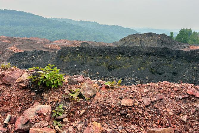 A view of the top of a waste coal pile at Windber Mine 37 in western Pennsylvania.
