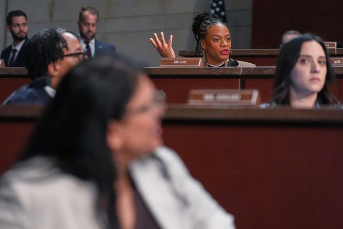 Rep. Summer Lee, D-Pa., speaks during a House Committee on Oversight and Government Reform meeting on Capitol Hill in Washington. Rep. Summer Lee, D-Pa., speaks during a House Committee on Oversight and Government Reform meeting on Capitol Hill in Washington.