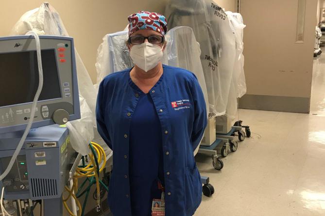 Maureen May, a nurse at Temple University Hospital and president of the PASNAP union, says her colleagues are making do with one surgical mask per day.