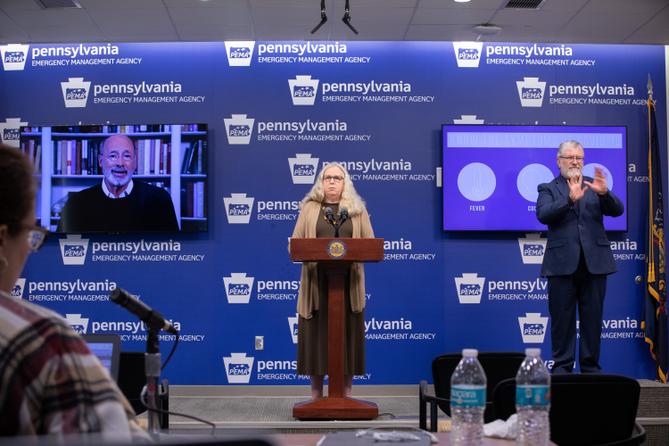 When Gov. Tom Wolf and other officials deliver their daily briefing via video online, they do so in English with a sign language interpreter.