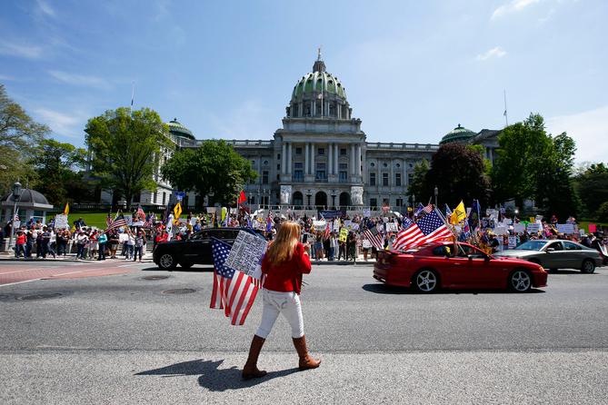 Harrisburg in Dauphin County, the site of a Reopen PA demonstration at the Capitol in May, will soon go to green.