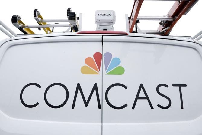 A Comcast truck is shown on Jan. 24, 2019, in Pittsburgh